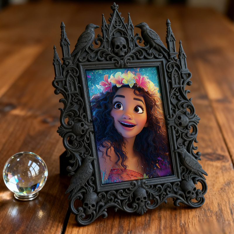 Reel-famous Gothic Dark-style Photo Frame | Gothic Board Game Shop Table Decor, Photo Ornament, Wall-mountable & Tabletop, Plastic Frame