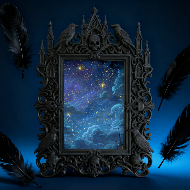 Bestselling Gothic Dark-style Photo Frame | Dark Academia Handwriting Studio Decor, Photo Ornament, Wall/Table Dual-use, Durable Frame