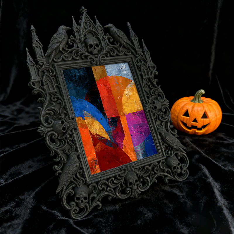 Quick-sellout Gothic Dark-style Photo Frame | Gothic Handmade Clay Shop Window Decor, Photo Ornament, Dual-use Display, Retro Plastic Frame