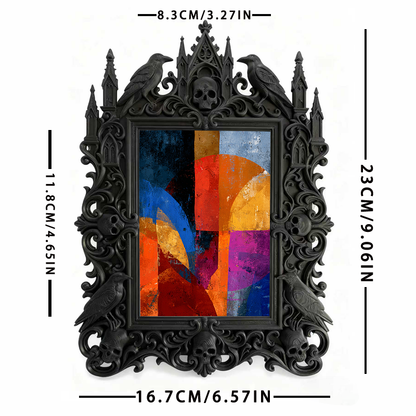 Quick-sellout Gothic Dark-style Photo Frame | Gothic Handmade Clay Shop Window Decor, Photo Ornament, Dual-use Display, Retro Plastic Frame