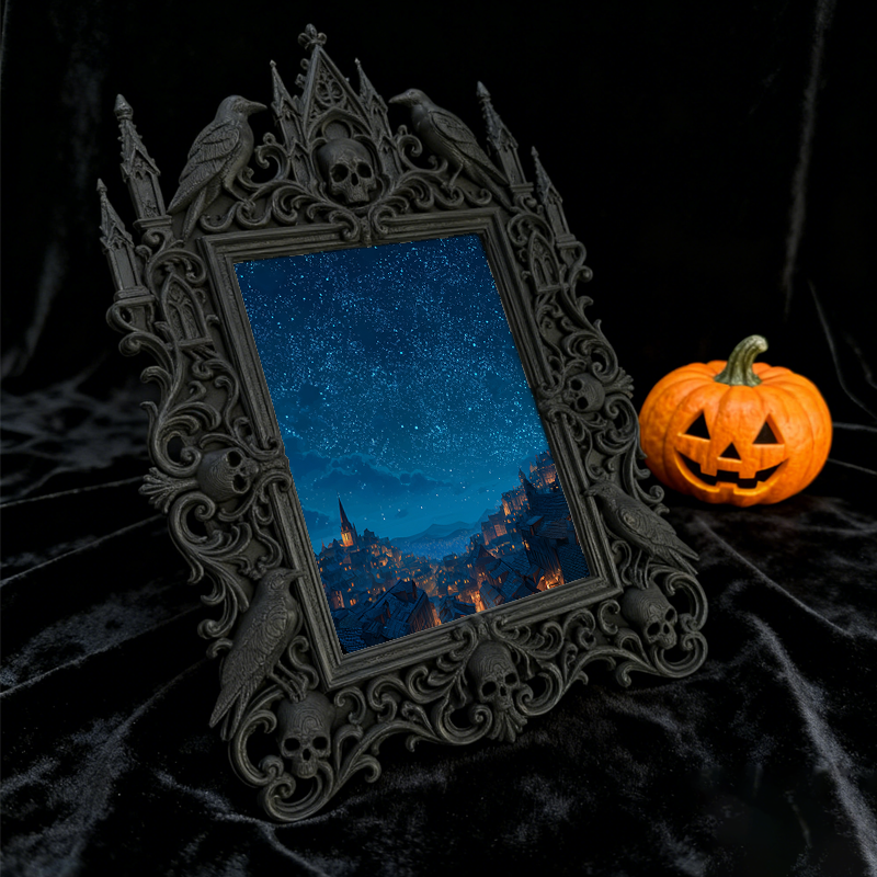 Highly-coveted Gothic Dark-style Photo Frame | Witchy Crystal Pendant Shop Decor, Photo Ornament, Wall-mountable & Tabletop, Scratch-resista
