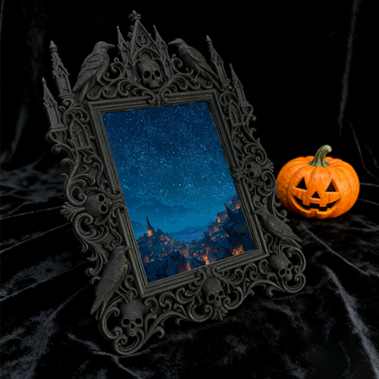 Highly-coveted Gothic Dark-style Photo Frame | Witchy Crystal Pendant Shop Decor, Photo Ornament, Wall-mountable & Tabletop, Scratch-resista