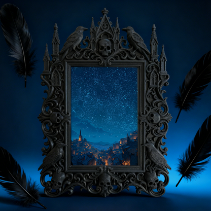 Highly-coveted Gothic Dark-style Photo Frame | Witchy Crystal Pendant Shop Decor, Photo Ornament, Wall-mountable & Tabletop, Scratch-resista