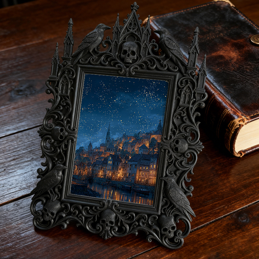 Viral-hit Gothic Dark-style Photo Frame | Punk Rock Vintage Clothing Booth Decor, Photo Ornament, Wall/Table Dual-use, Eco-friendly Frame