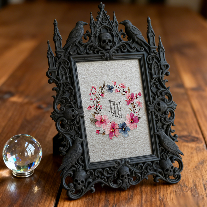 Must-snag Gothic Dark-style Photo Frame | Horror Themed Escape Room Photo Wall Decor, Photo Ornament, Wall-mountable & Tabletop, Slim Frame