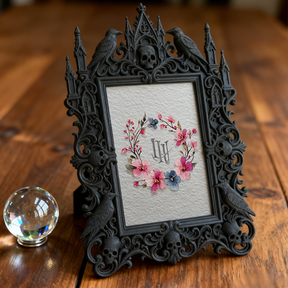 Must-snag Gothic Dark-style Photo Frame | Horror Themed Escape Room Photo Wall Decor, Photo Ornament, Wall-mountable & Tabletop, Slim Frame