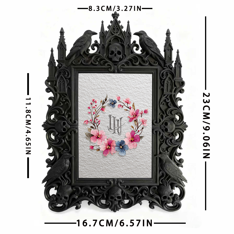 Must-snag Gothic Dark-style Photo Frame | Horror Themed Escape Room Photo Wall Decor, Photo Ornament, Wall-mountable & Tabletop, Slim Frame