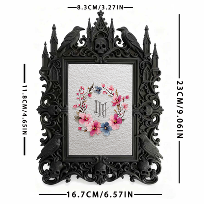 Must-snag Gothic Dark-style Photo Frame | Horror Themed Escape Room Photo Wall Decor, Photo Ornament, Wall-mountable & Tabletop, Slim Frame