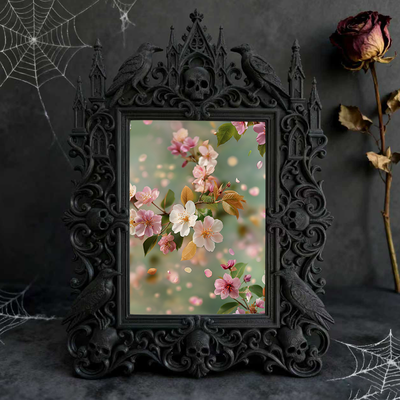 5-star-loved Gothic Dark-style Photo Frame | Gothic Elopement Photo Display Decor, Photo Ornament, Dual-use Display, Sturdy Frame