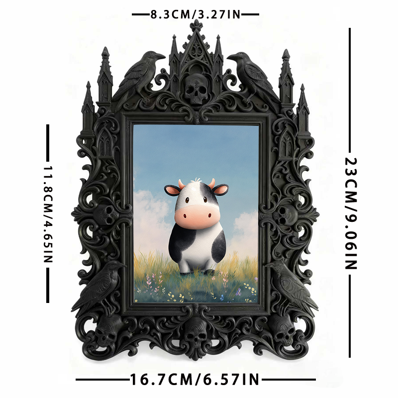 Sought-after Gothic Dark-style Photo Frame | Werewolf Themed Outdoor Bonfire Party Decor, Photo Ornament, Wall/Table Dual-use, Rustic Frame