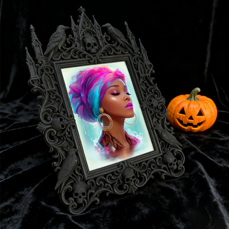 Pinterest-viral Gothic Dark-style Photo Frame | Gothic Lash Extension Studio Decor, Photo Ornament, Wall-mountable & Tabletop, High-gloss Fr