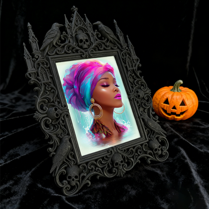 Pinterest-viral Gothic Dark-style Photo Frame | Gothic Lash Extension Studio Decor, Photo Ornament, Wall-mountable & Tabletop, High-gloss Fr