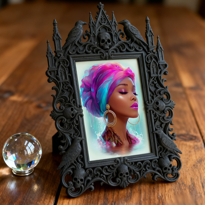 Pinterest-viral Gothic Dark-style Photo Frame | Gothic Lash Extension Studio Decor, Photo Ornament, Wall-mountable & Tabletop, High-gloss Fr