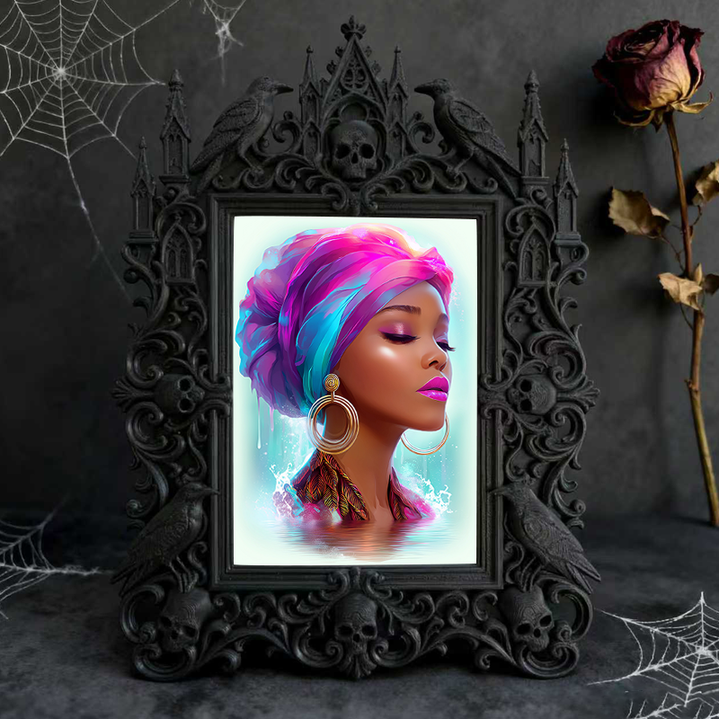 Pinterest-viral Gothic Dark-style Photo Frame | Gothic Lash Extension Studio Decor, Photo Ornament, Wall-mountable & Tabletop, High-gloss Fr