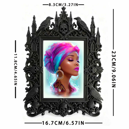 Pinterest-viral Gothic Dark-style Photo Frame | Gothic Lash Extension Studio Decor, Photo Ornament, Wall-mountable & Tabletop, High-gloss Fr