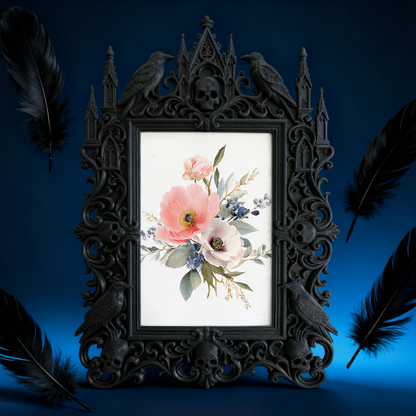 Edgy-cool Gothic Dark-style Photo Frame | Horror Movie Collectibles Room Decor, Photo Ornament, Dual-use Display, Minimalist Frame