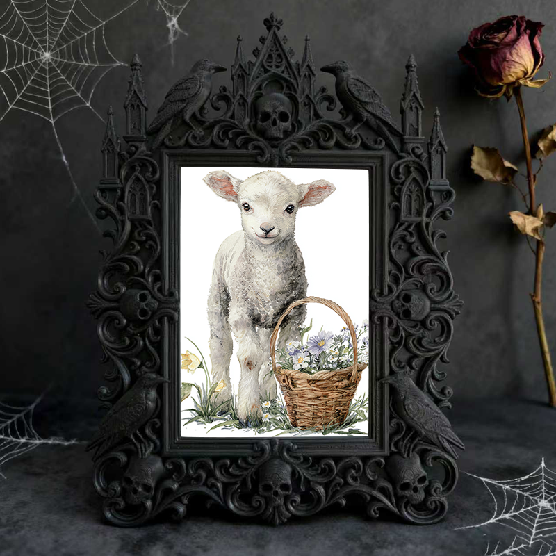 Luxe-minimalist Gothic Dark-style Photo Frame | Dark Calligraphy Wedding Seating Chart Display, Photo Ornament, Wall-mountable & Tabletop, P