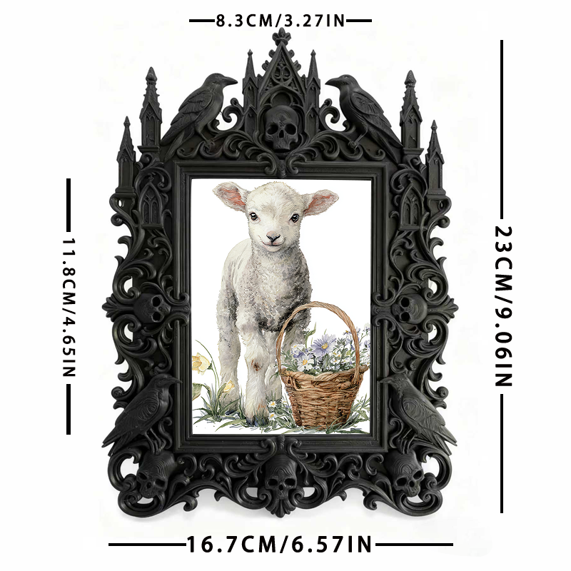 Luxe-minimalist Gothic Dark-style Photo Frame | Dark Calligraphy Wedding Seating Chart Display, Photo Ornament, Wall-mountable & Tabletop, P