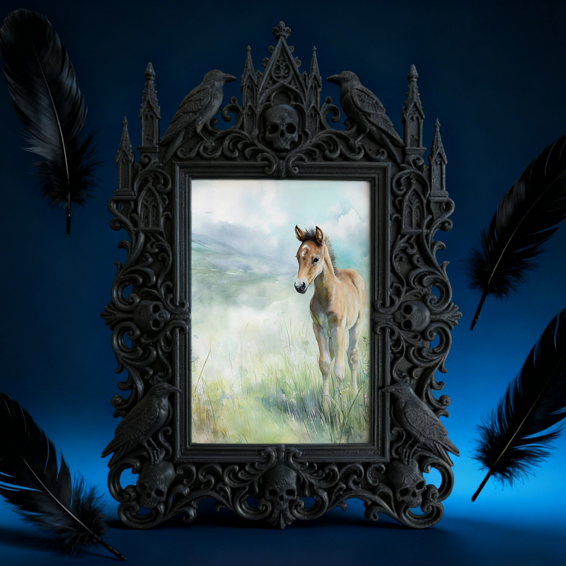 Rare-gem Gothic Dark-style Photo Frame | Vampire Cosplay Convention Booth Prop, Photo Ornament, Wall/Table Dual-use, Artistic Frame