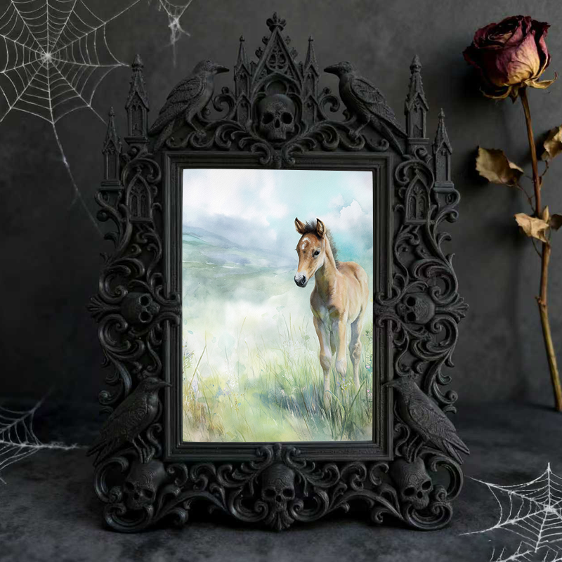 Rare-gem Gothic Dark-style Photo Frame | Vampire Cosplay Convention Booth Prop, Photo Ornament, Wall/Table Dual-use, Artistic Frame