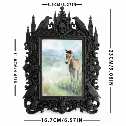 Rare-gem Gothic Dark-style Photo Frame | Vampire Cosplay Convention Booth Prop, Photo Ornament, Wall/Table Dual-use, Artistic Frame