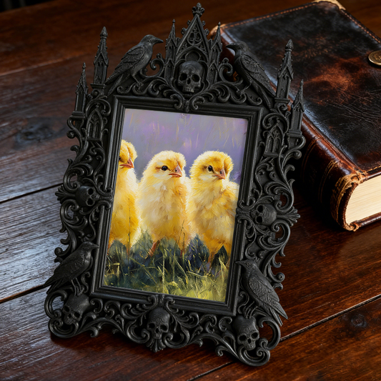 One-of-a-kind Gothic Dark-style Photo Frame | Witchy Herbal Sachet Shop Decor, Photo Ornament, Wall-mountable & Tabletop, Portable Frame