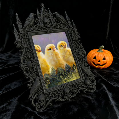 One-of-a-kind Gothic Dark-style Photo Frame | Witchy Herbal Sachet Shop Decor, Photo Ornament, Wall-mountable & Tabletop, Portable Frame