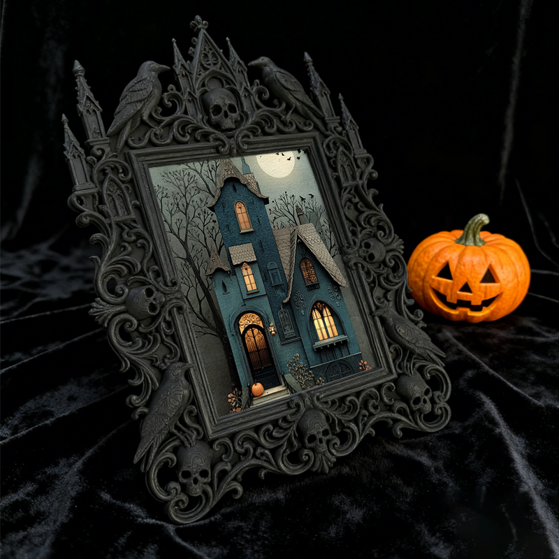 Tough-built Gothic Dark-style Photo Frame | Gothic Motorcycle Gear Shop Decor, Photo Ornament, Dual-use Display, Wear-resistant Frame