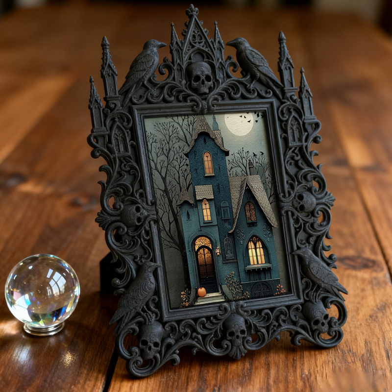 Tough-built Gothic Dark-style Photo Frame | Gothic Motorcycle Gear Shop Decor, Photo Ornament, Dual-use Display, Wear-resistant Frame