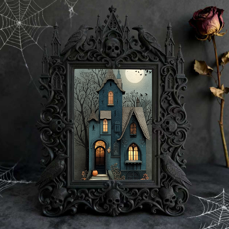 Tough-built Gothic Dark-style Photo Frame | Gothic Motorcycle Gear Shop Decor, Photo Ornament, Dual-use Display, Wear-resistant Frame