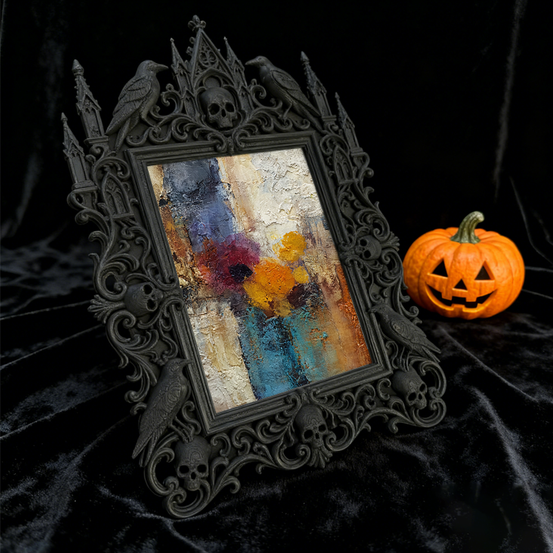 Bold-chic Gothic Dark-style Photo Frame | Dark Fantasy Tabletop RPG Setup Decor, Photo Ornament, Wall-mountable & Tabletop, Creative Frame