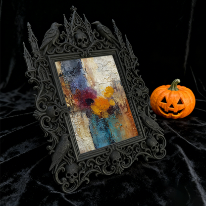 Bold-chic Gothic Dark-style Photo Frame | Dark Fantasy Tabletop RPG Setup Decor, Photo Ornament, Wall-mountable & Tabletop, Creative Frame