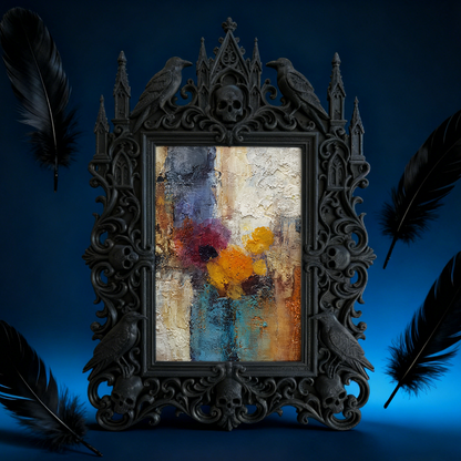 Bold-chic Gothic Dark-style Photo Frame | Dark Fantasy Tabletop RPG Setup Decor, Photo Ornament, Wall-mountable & Tabletop, Creative Frame