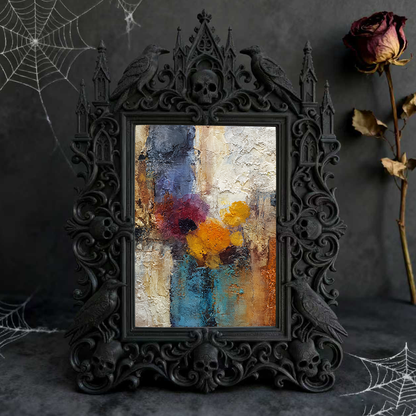 Bold-chic Gothic Dark-style Photo Frame | Dark Fantasy Tabletop RPG Setup Decor, Photo Ornament, Wall-mountable & Tabletop, Creative Frame
