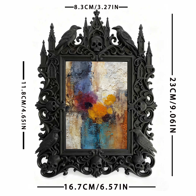 Bold-chic Gothic Dark-style Photo Frame | Dark Fantasy Tabletop RPG Setup Decor, Photo Ornament, Wall-mountable & Tabletop, Creative Frame