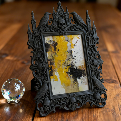 Cute-edgy Gothic Dark-style Photo Frame | Gothic Pet Bandana Display Decor, Photo Ornament, Dual-use Display, Cute Frame