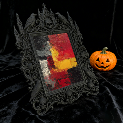 TikTok-trending Gothic Dark-style Photo Frame | Ghost-themed Tiny House Decor, Photo Ornament, Wall-mountable & Tabletop, Plastic Frame