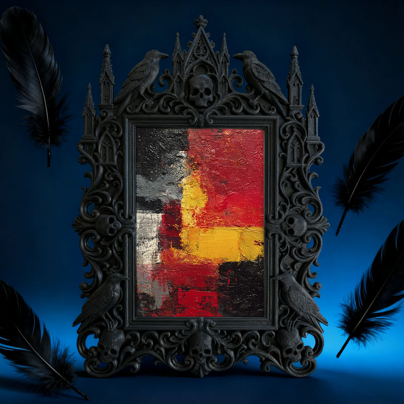 TikTok-trending Gothic Dark-style Photo Frame | Ghost-themed Tiny House Decor, Photo Ornament, Wall-mountable & Tabletop, Plastic Frame
