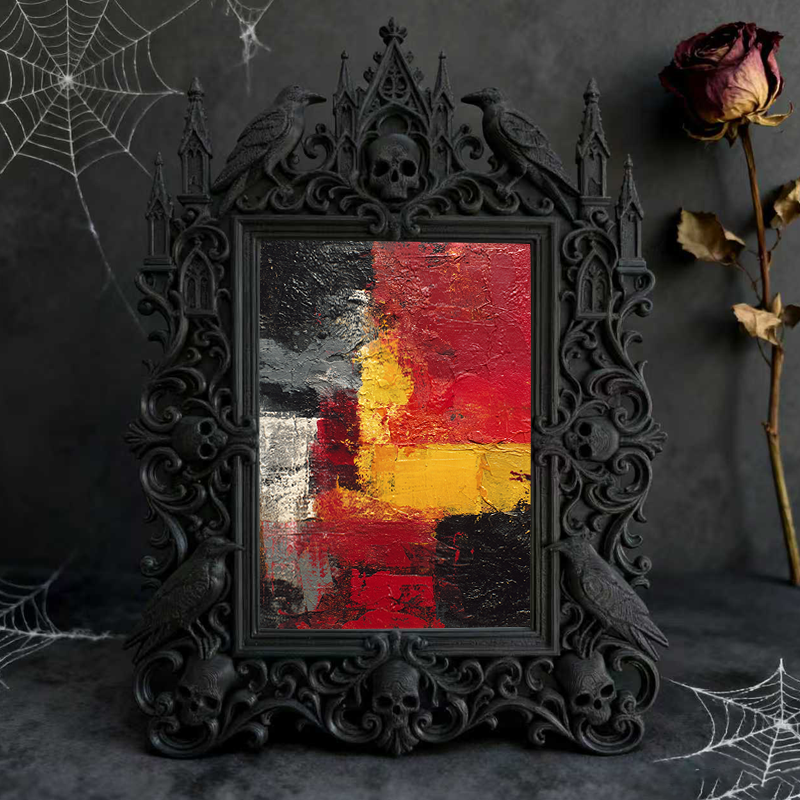 TikTok-trending Gothic Dark-style Photo Frame | Ghost-themed Tiny House Decor, Photo Ornament, Wall-mountable & Tabletop, Plastic Frame
