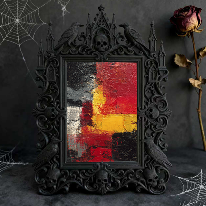TikTok-trending Gothic Dark-style Photo Frame | Ghost-themed Tiny House Decor, Photo Ornament, Wall-mountable & Tabletop, Plastic Frame