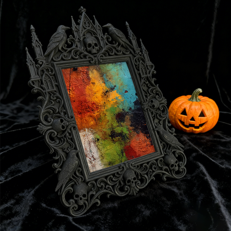 Top-tier Gothic Dark-style Photo Frame | Dark Academia Dorm Study Wall Decor, Photo Ornament, Wall/Table Dual-use, Durable Frame