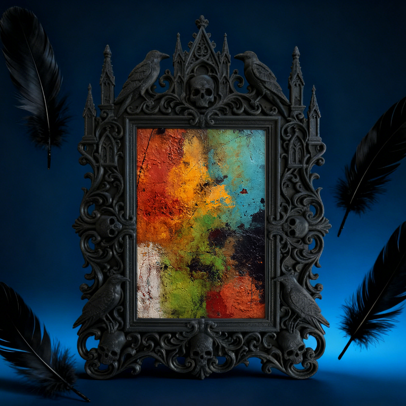 Top-tier Gothic Dark-style Photo Frame | Dark Academia Dorm Study Wall Decor, Photo Ornament, Wall/Table Dual-use, Durable Frame