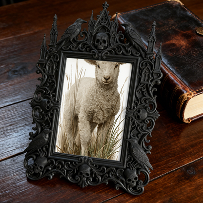 Fan-obsessed Gothic Dark-style Photo Frame | Halloween Haunted Mansion Photo Booth Decor, Photo Ornament, Wall-mountable & Tabletop, Lightwe