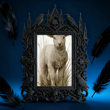 Fan-obsessed Gothic Dark-style Photo Frame | Halloween Haunted Mansion Photo Booth Decor, Photo Ornament, Wall-mountable & Tabletop, Lightwe