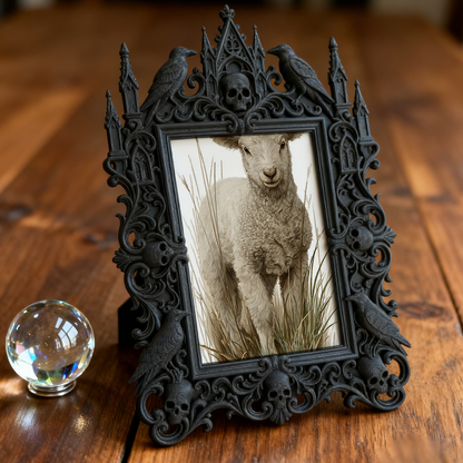 Fan-obsessed Gothic Dark-style Photo Frame | Halloween Haunted Mansion Photo Booth Decor, Photo Ornament, Wall-mountable & Tabletop, Lightwe
