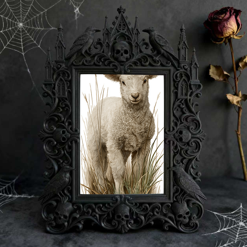 Fan-obsessed Gothic Dark-style Photo Frame | Halloween Haunted Mansion Photo Booth Decor, Photo Ornament, Wall-mountable & Tabletop, Lightwe