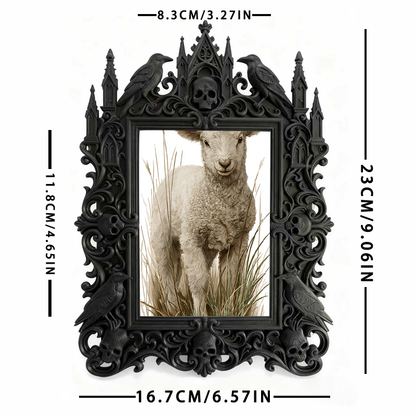 Fan-obsessed Gothic Dark-style Photo Frame | Halloween Haunted Mansion Photo Booth Decor, Photo Ornament, Wall-mountable & Tabletop, Lightwe
