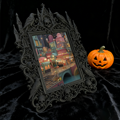 Fast-moving Gothic Dark-style Photo Frame | Gothic Whiskey Tasting Room Decor, Photo Ornament, Dual-use Display, Retro Plastic Frame
