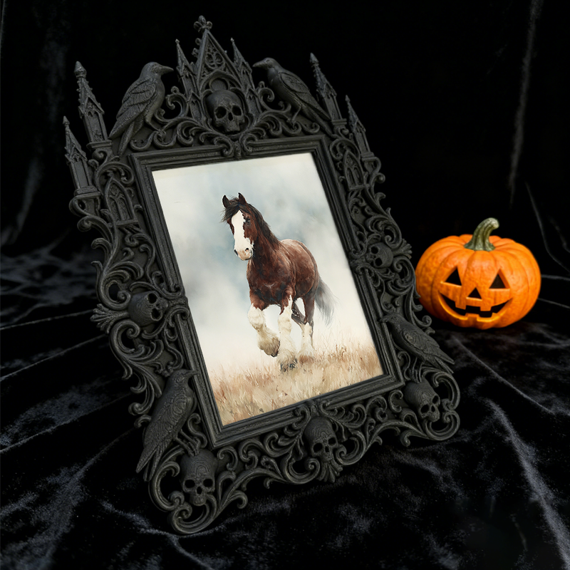 Buzz-worthy Gothic Dark-style Photo Frame | Witchy Spell Book Shop Decor, Photo Ornament, Wall-mountable & Tabletop, Scratch-resistant Frame