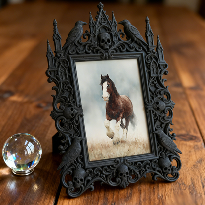 Buzz-worthy Gothic Dark-style Photo Frame | Witchy Spell Book Shop Decor, Photo Ornament, Wall-mountable & Tabletop, Scratch-resistant Frame